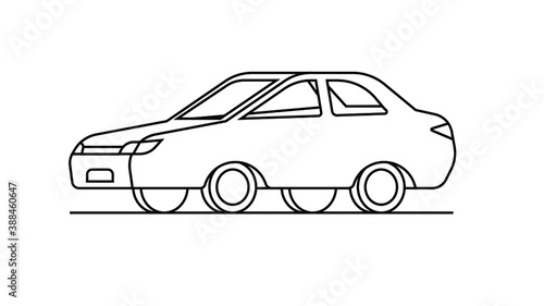 Line drawing of car 