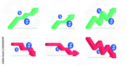 3D Flat Design friendly rounded Graph