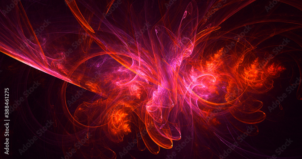 Obraz premium 3D rendering abstract multicolor fractal light background