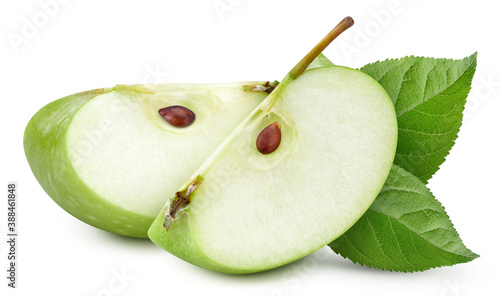 Two green apple slices