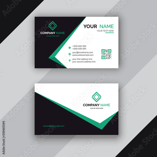 Modern simple dark business card template - Flat Design - Vector Illustration