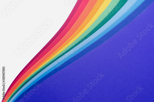 Abstract bright soft design background with rainbow wavy curved lines in dynamic style  Template banner design concept 