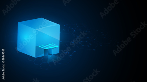 shop digital  design symbol on tech background eps 10 vector
