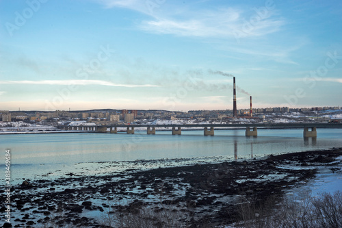 The Murmansk bay view in winter