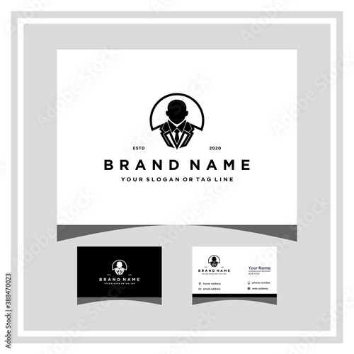 business man logo design and business card vector