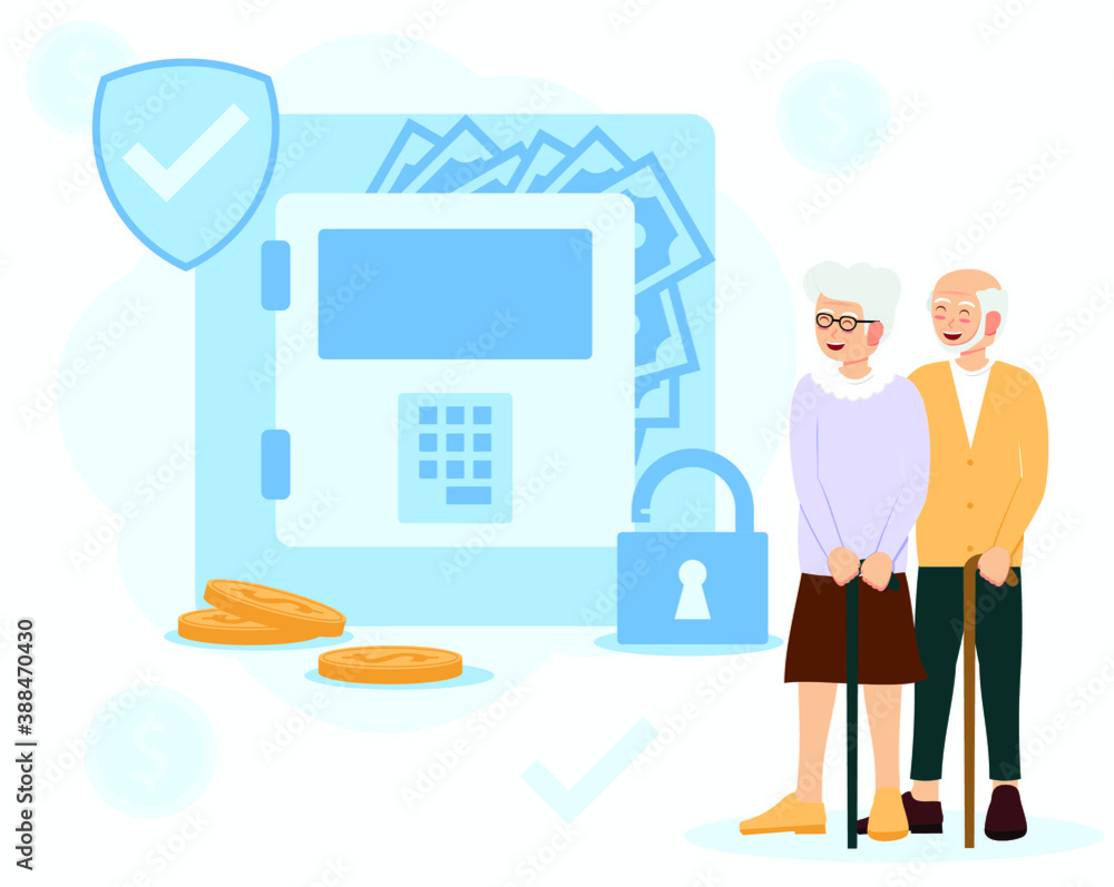 Retirement Saving, plan investment in flat design Retirement Saving, plan investment in flat design