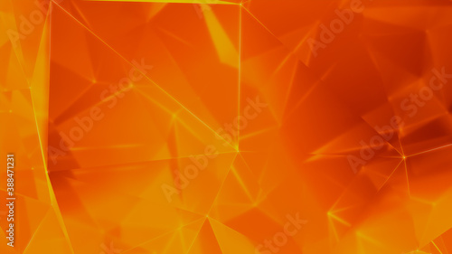 Futuristic, High Tech, orange and yellow background, with network lines conveying a connectivity concept. 3D render
