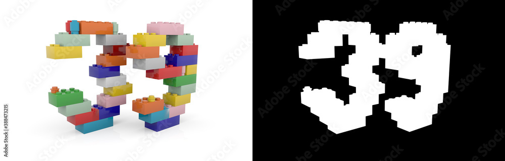 Obraz premium Number thirty-nine (number 39) from building bricks