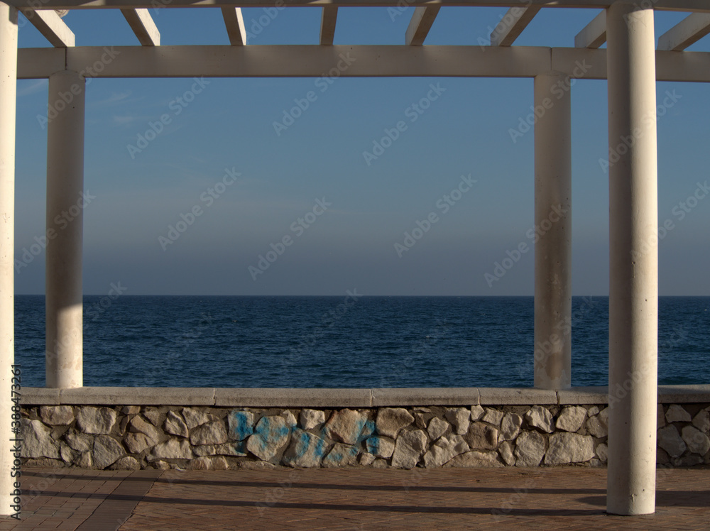 A window, a frame to the sea. We can imagine different constructions and architectural elements on the coast as windows and frames to the sea, and to the sky. Every day the time changes, every day the