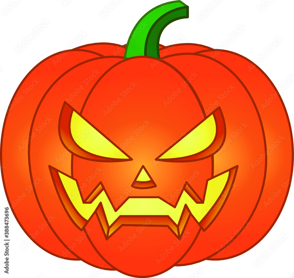 Pumpkin on white background. The main symbol of the Halloween holiday. Sign In Orange pumpkin with smile for your design Halloween. Vector illustration. Pumpkin on white background. The main symbol of the Halloween holiday. Sign In Orange pumpkin with smile for your design Halloween. Vector illustration.