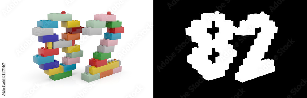 Obraz premium Number eighty-two (number 82) from building bricks