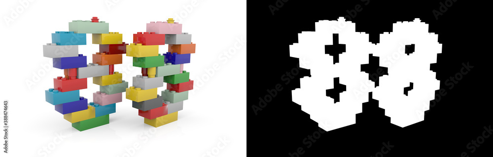 Number eighty-eight (number 88) from building bricks Number eighty-eight (number 88) from building bricks