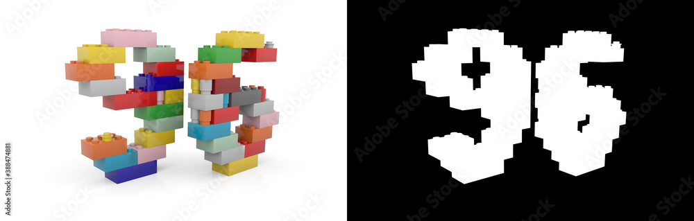 Fototapeta premium Number ninety-six (number 96) from building bricks