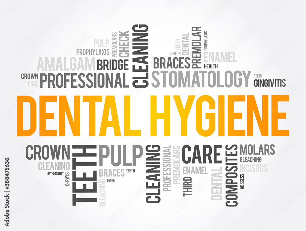 Dental hygiene word cloud collage, health concept background Dental hygiene word cloud collage, health concept background