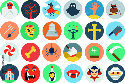 
Flat Halloween Vector Icons 
