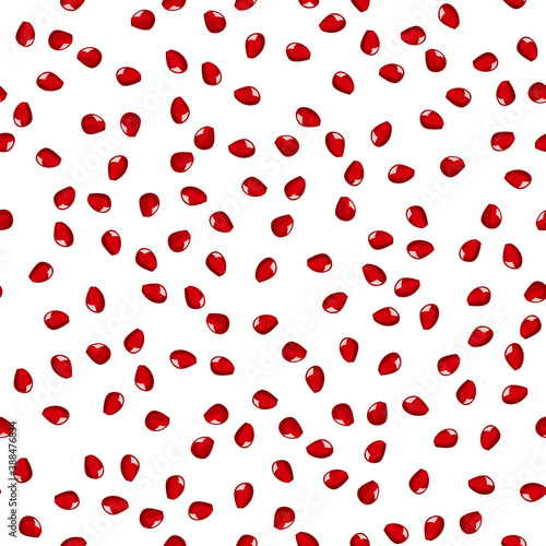 Small pomegranate seeds background. Bright fruit seamless pattern.
