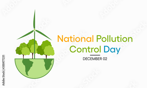 Vector illustration on the theme of National Pollution Control day observed each year on December 2nd.