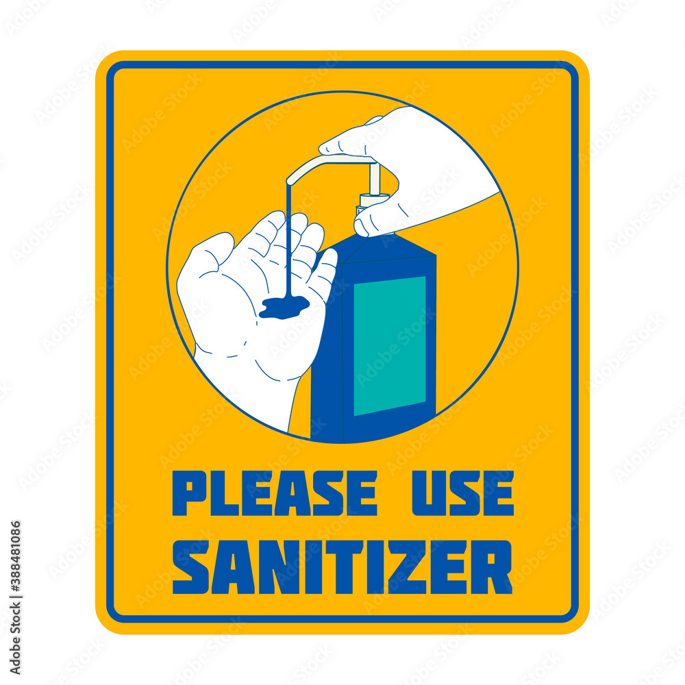 Use hand sanitizer. Emblem with hand sanitizer. Design element for emblem, badge, poster. Vector illustration Use hand sanitizer. Emblem with hand sanitizer. Design element for emblem, badge, poster. Vector illustration