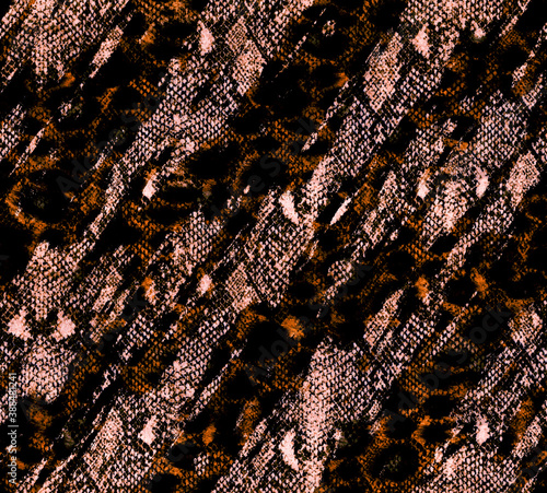 Brush Realistic Snake Leopard Animal Skin Mix Texture Seamless Pattern Allover Diagonal Brush Strokes Elegant Design