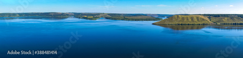 beautiful panorama landscape view of the mountains and the Dniester river Bakota