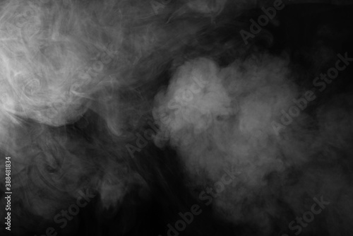 Texture of white smoke on a black background