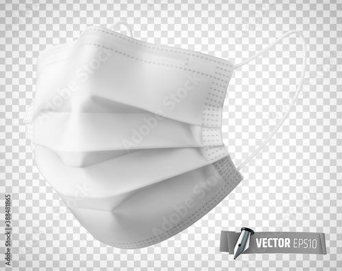 Masque chirurgical vectoriel sur fond transparent