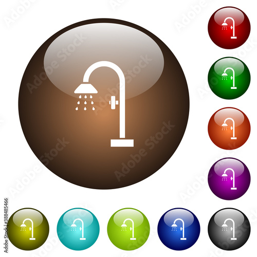 Shower color glass buttons