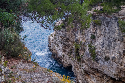 View on Adriatic sea, rocky coast of Pula, Istria, Croatia. Photographs taken in October 2016 with sony a58 © Paulina