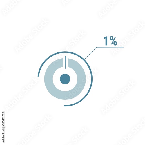 percentage diagram graph, 1 one percent vector circle chart, ui design