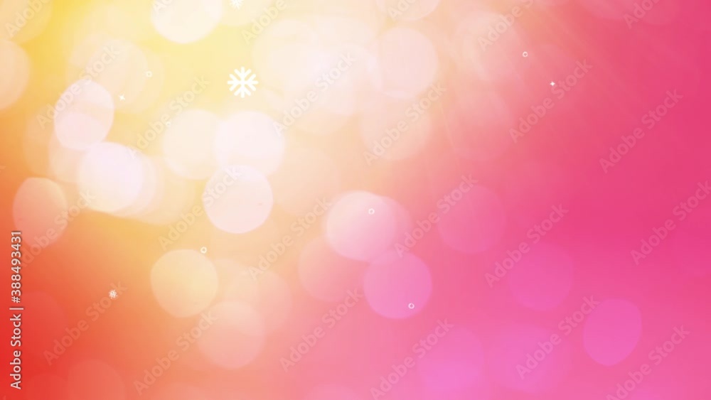 Red background Blurred with light bokeh and white snowflakes, 4k Abstract background, Concept for festival background Red background Blurred with light bokeh and white snowflakes, 4k Abstract background, Concept for festival background