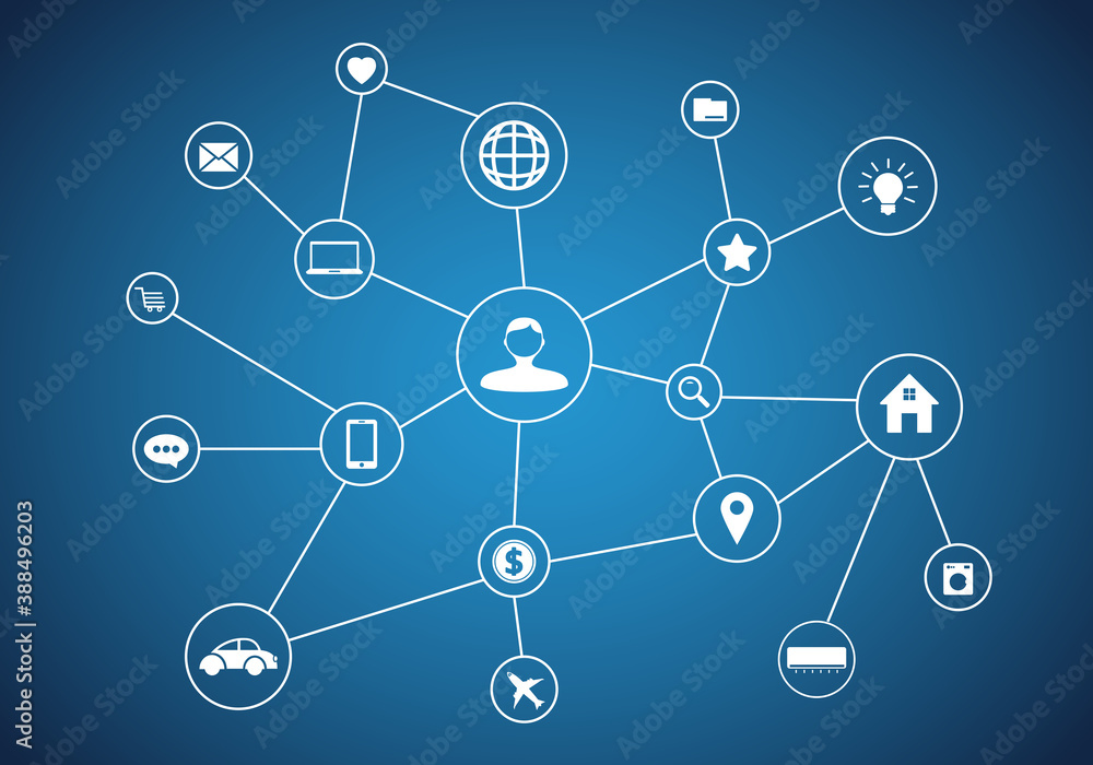 Network connection isolated on blue background. Social media network integration for connect vector design and ai design. Network connect background Network connection isolated on blue background. Social media network integration for connect vector design and ai design. Network connect background
