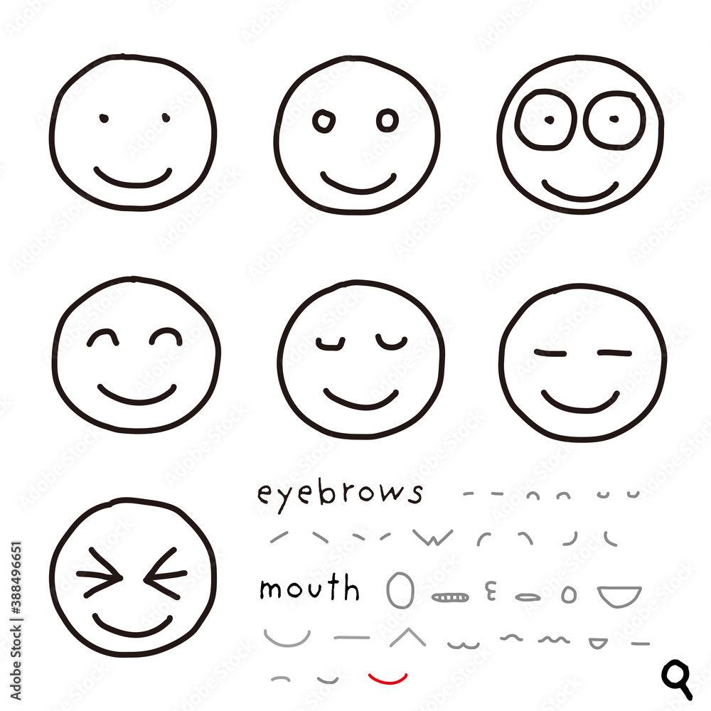 hand-drawn facial expression icon_00_q hand-drawn facial expression icon_00_q