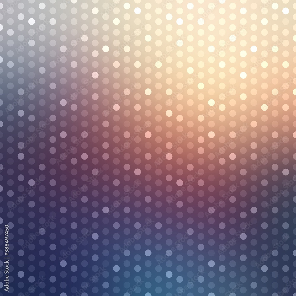 Glittering mosaic pattern on shiny blue red background. Shimmer texture. Decorative sparkling dawn sky illustration.
