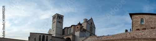 panorama street town of Assisi basilica of san francesco