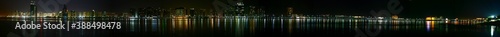 Night panarama of the skyline of the Abu Dhabi Corniche waterfront