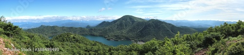 日本百名山”赤城山”地蔵岳山頂から眺望 (パノラマ)