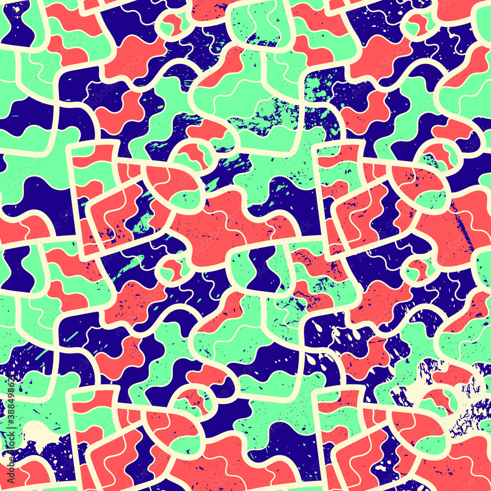 Obraz premium Seamless abstract colorful backdrop with hand drawn pattern