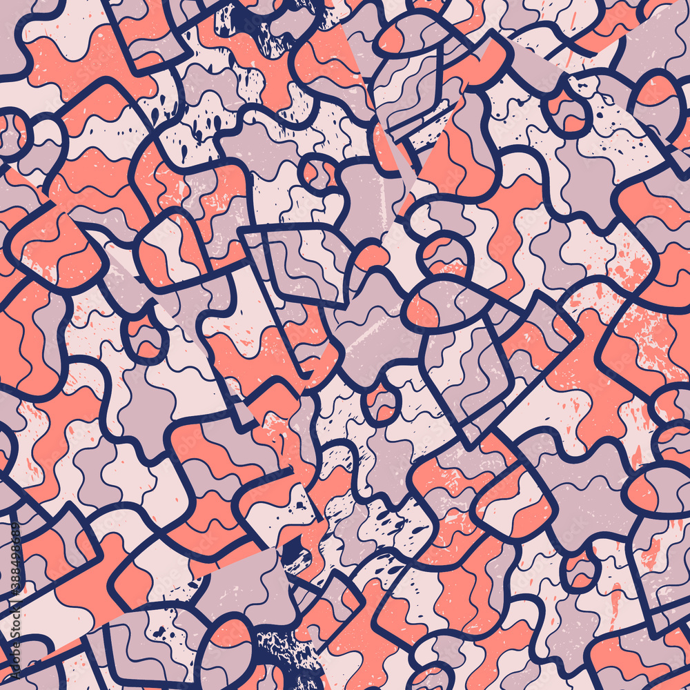 Obraz premium Seamless abstract colorful backdrop with hand drawn pattern