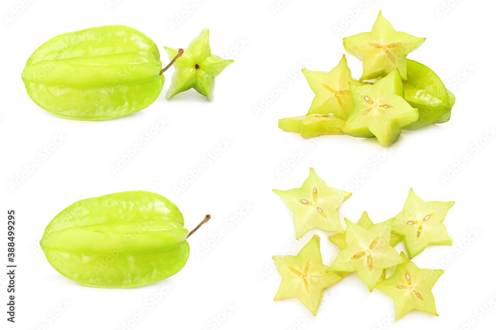 Fototapeta premium Set of carambolier isolated on a white background with clipping path