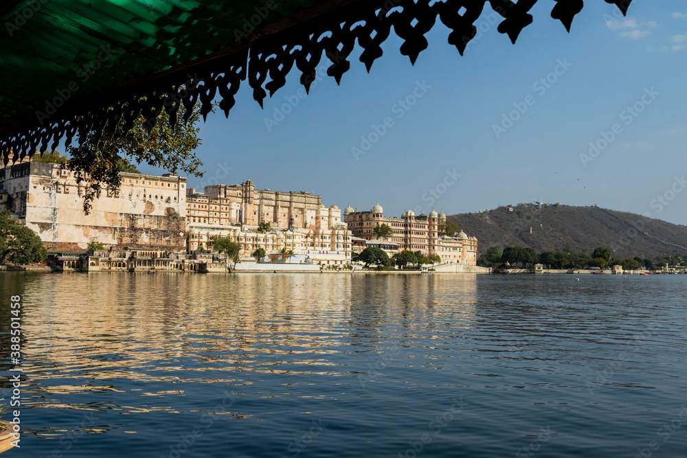 City palace, Udaipur, on a sunny day