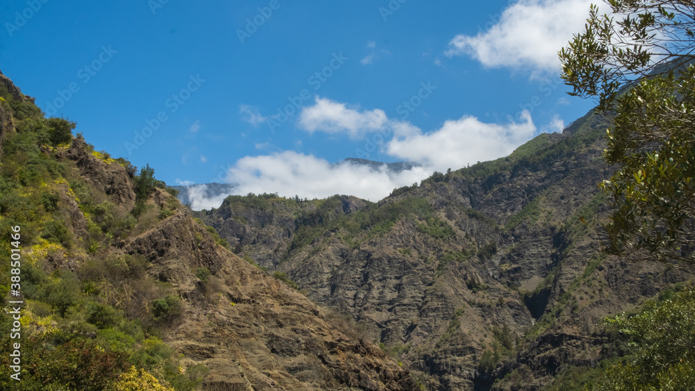 View on the valley and tropical mountains