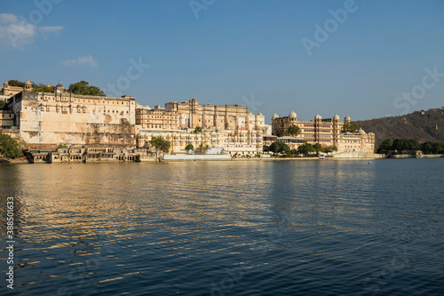 City palace, Udaipur, on a sunny day