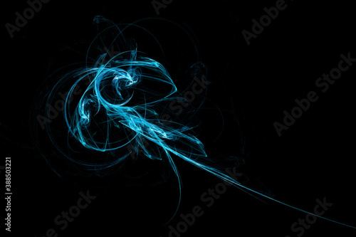 Abstract background. screensaver on your desktop. cold sinuous lines on the dark