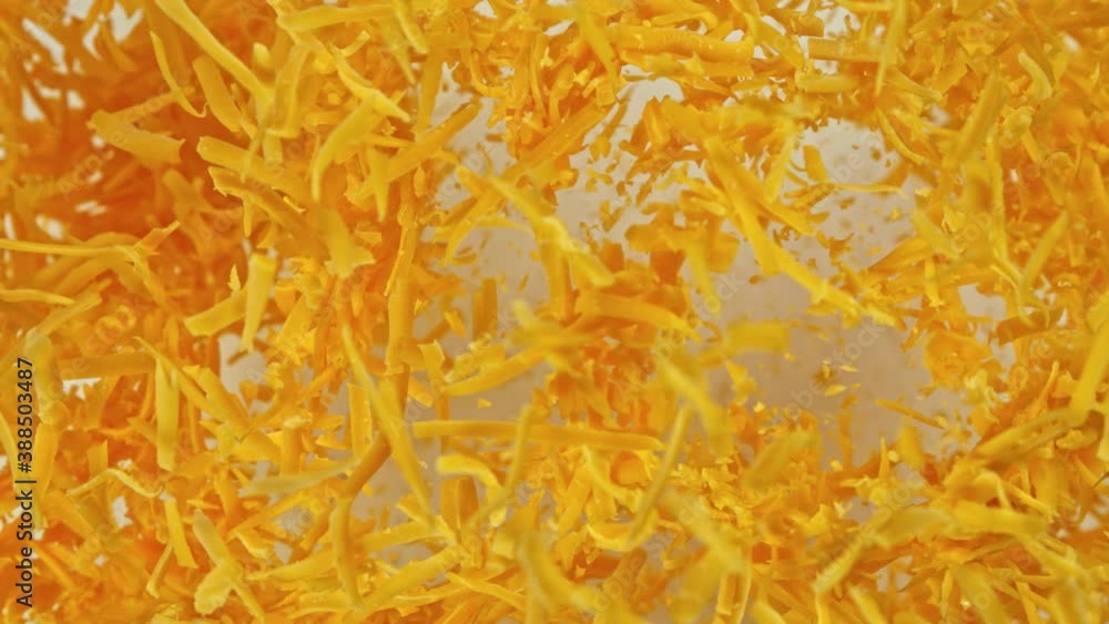 Super Slow Motion Shot of Flying Grated Cheese at 1000 fps. Super Slow Motion Shot of Flying Grated Cheese at 1000 fps.