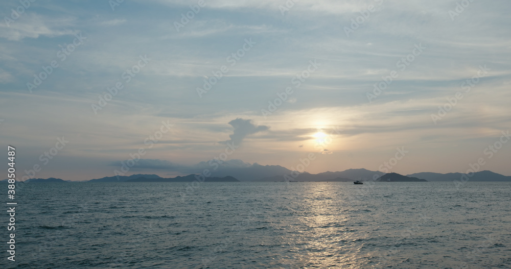 Sunset with the sea view Sunset with the sea view