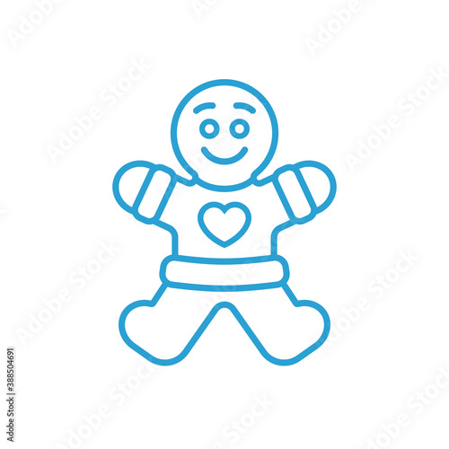 Gingerbread Man Vector Illustration Icon  