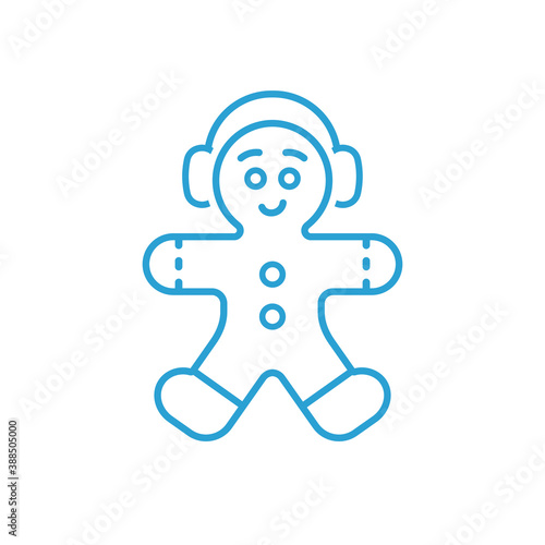 Gingerbread Man Vector Illustration Icon  