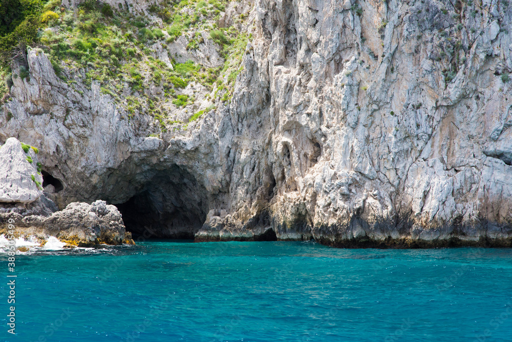 Cave at the blue water of capri