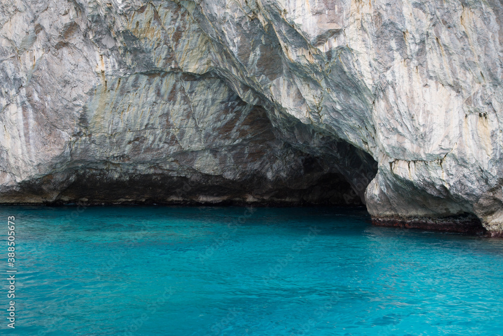 Cave at the blue water of capri