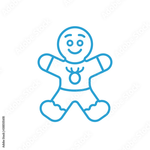 Gingerbread Man Vector Illustration Icon  